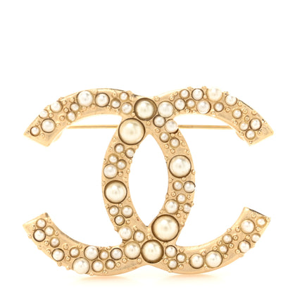 Chanel Pearl CC Brooch Gold 1 of 3