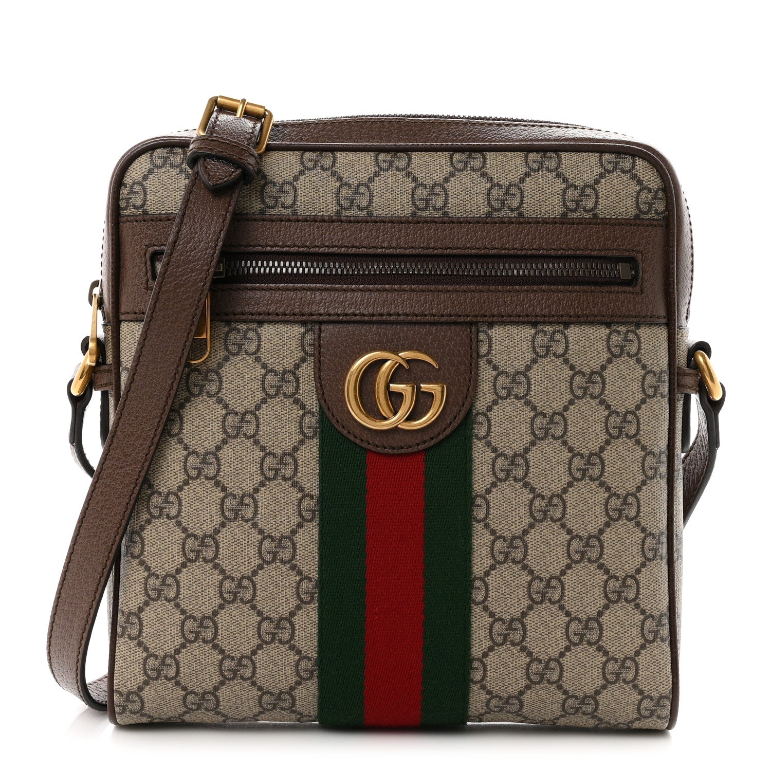 Gucci GG Supreme Monogram Web Small Ophidia Messenger Bag Brown 1 of 9