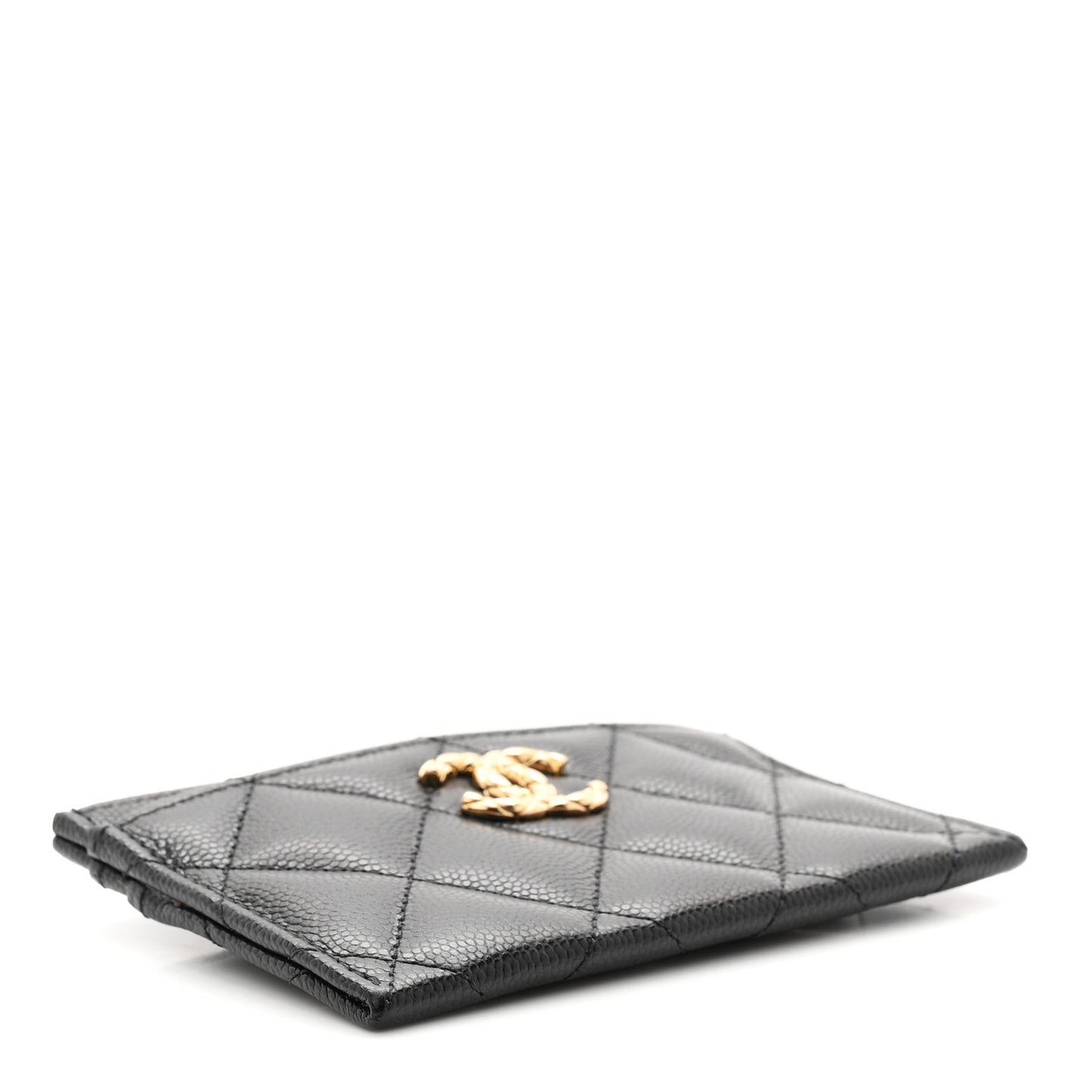 Caviar Quilted CC Card Holder Black