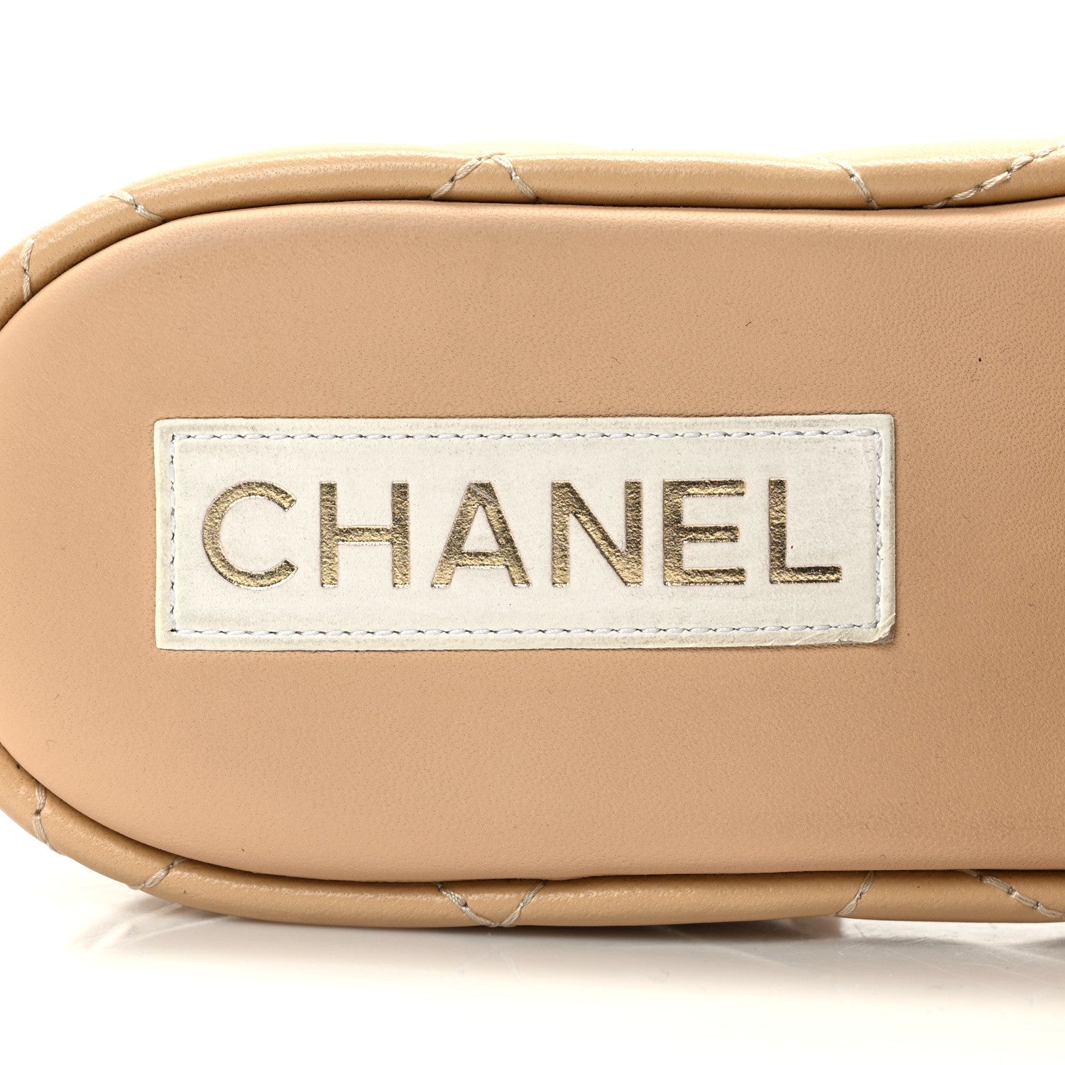 Chanel Lambskin Quilted CC Mules Wedge Sandals 38 Beige 7 of 10