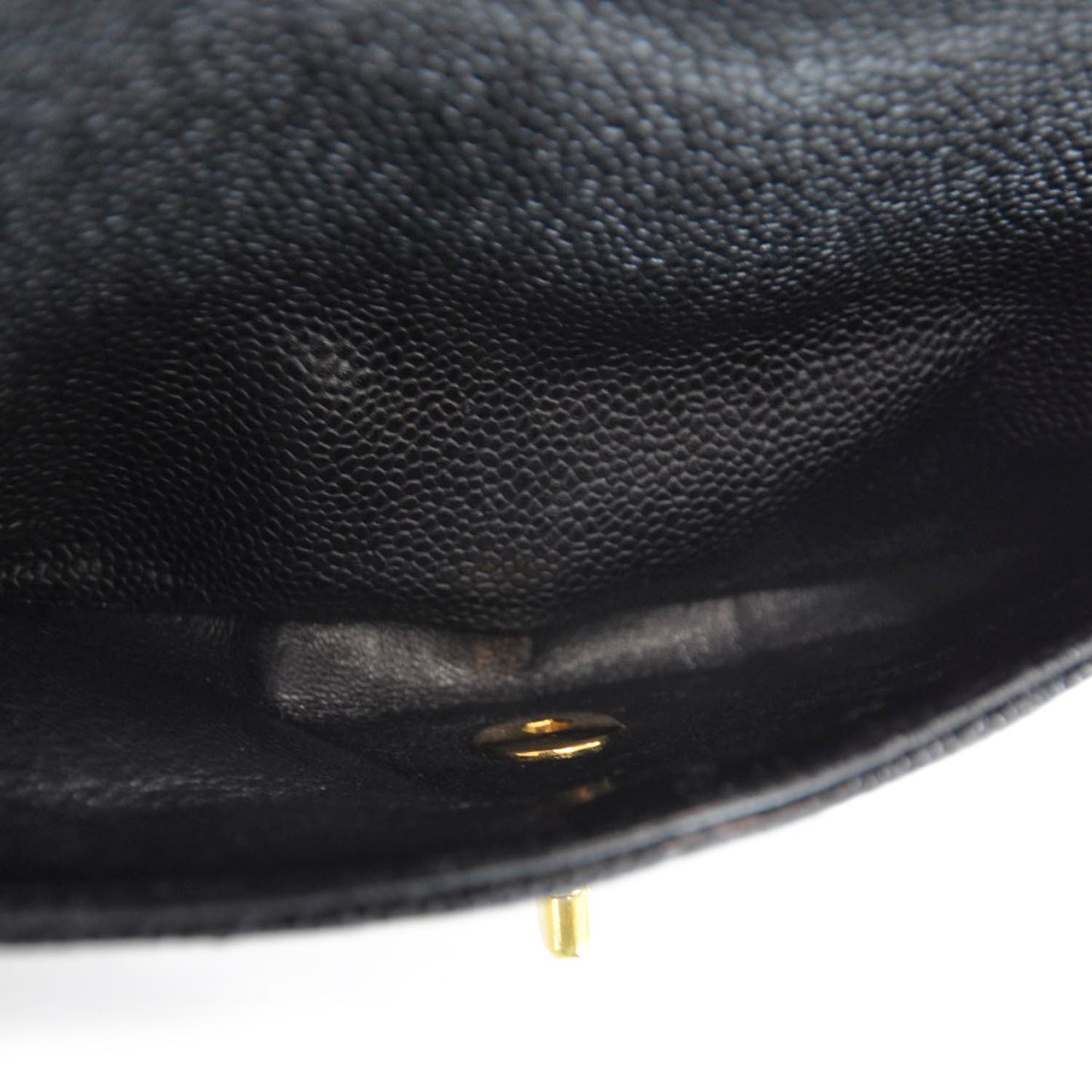 Caviar Quilted Small Double Flap Black