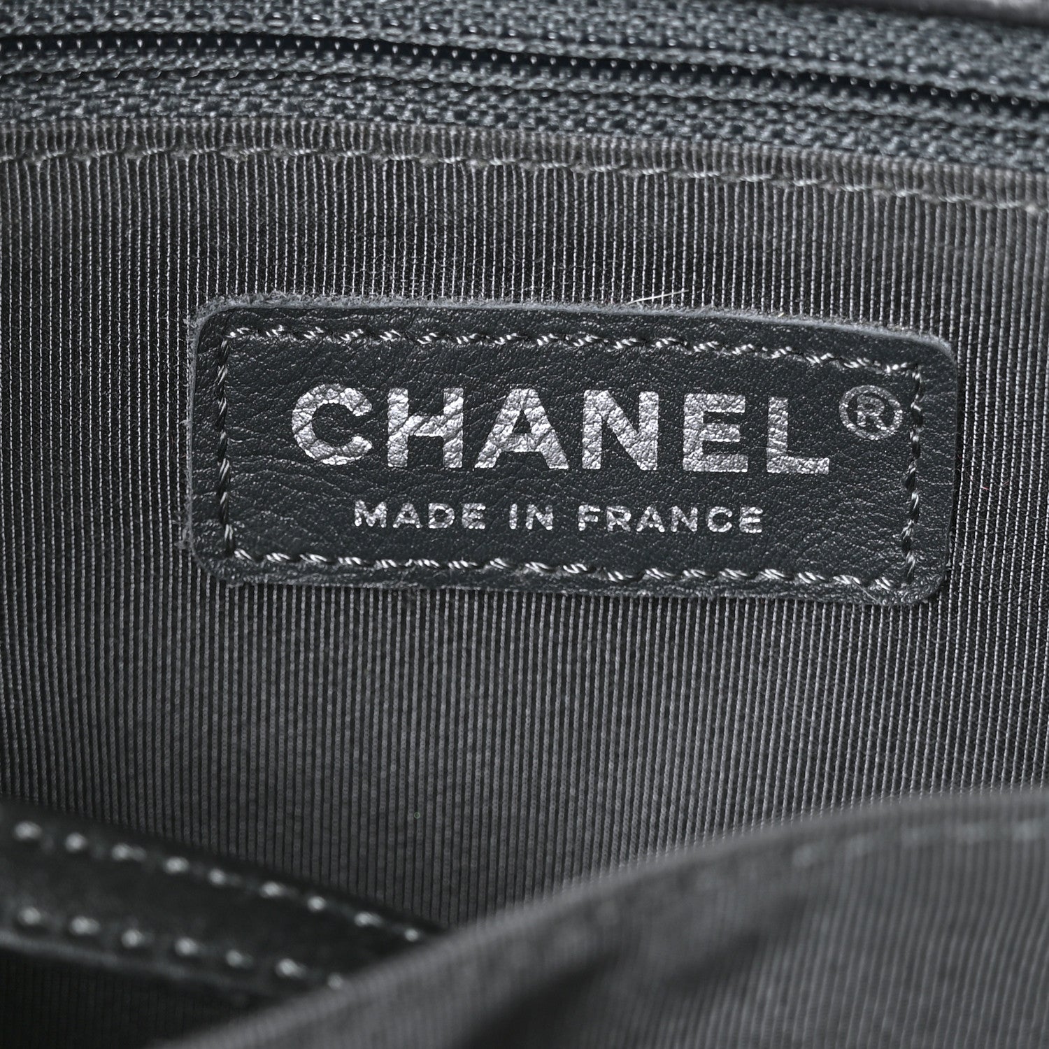 Chanel Lambskin Surpique Chevron Quilted Tote Dark Grey 6 of 10