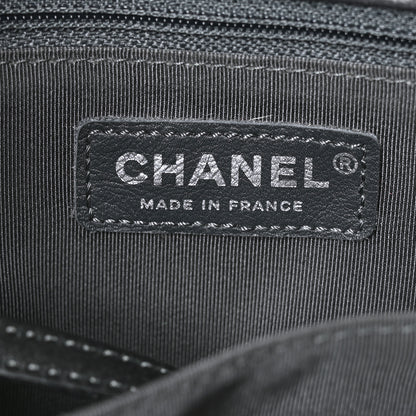 Chanel Lambskin Surpique Chevron Quilted Tote Dark Grey 6 of 10