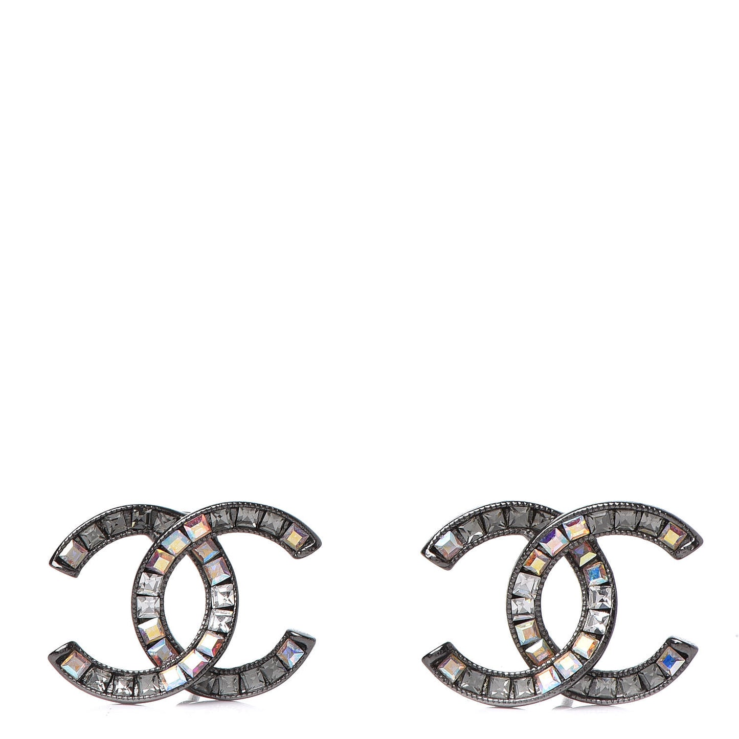 Ruthenium Baguette Crystal CC Earrings