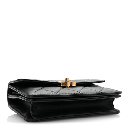 Chanel Shiny Calfskin Quilted Mini Metal Top Handle Flap Black 4 of 10