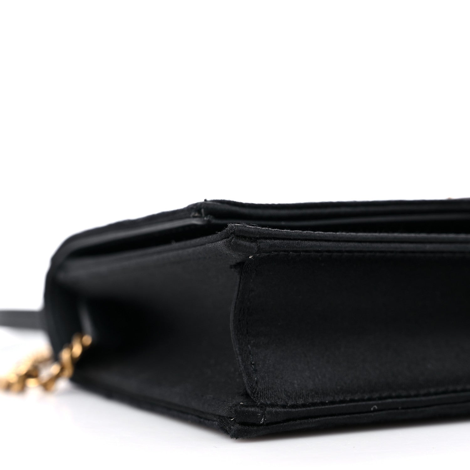 Saint Laurent Satin Woven Monogram Kate Tassel Chain Wallet Black 7 of 11