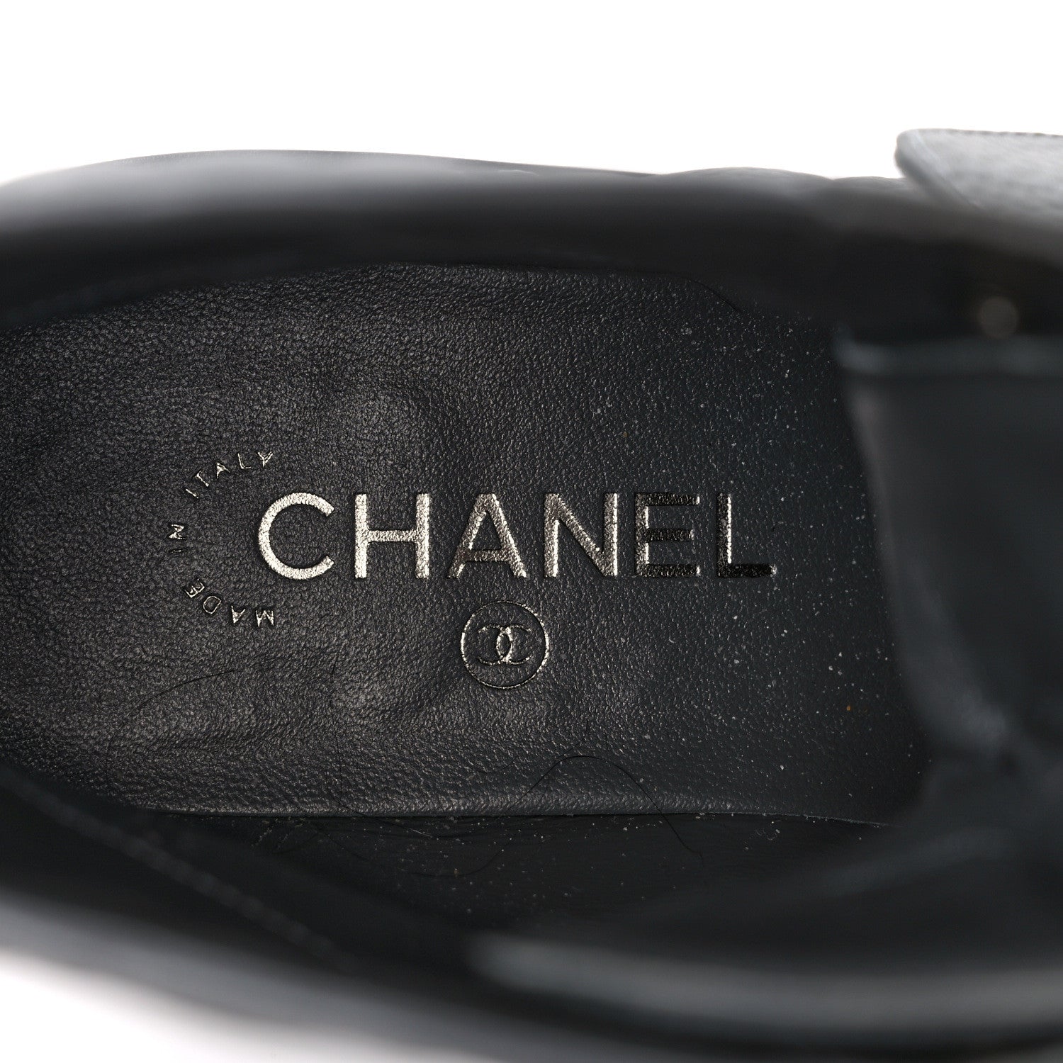 Chanel Calfskin Shiny Calfskin Quilted Lace Up Combat Boots 40.5 Dark Grey Black 7 of 10