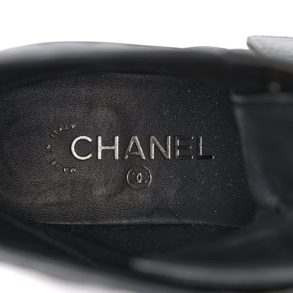 Chanel Calfskin Shiny Calfskin Quilted Lace Up Combat Boots 40.5 Dark Grey Black 7 of 10
