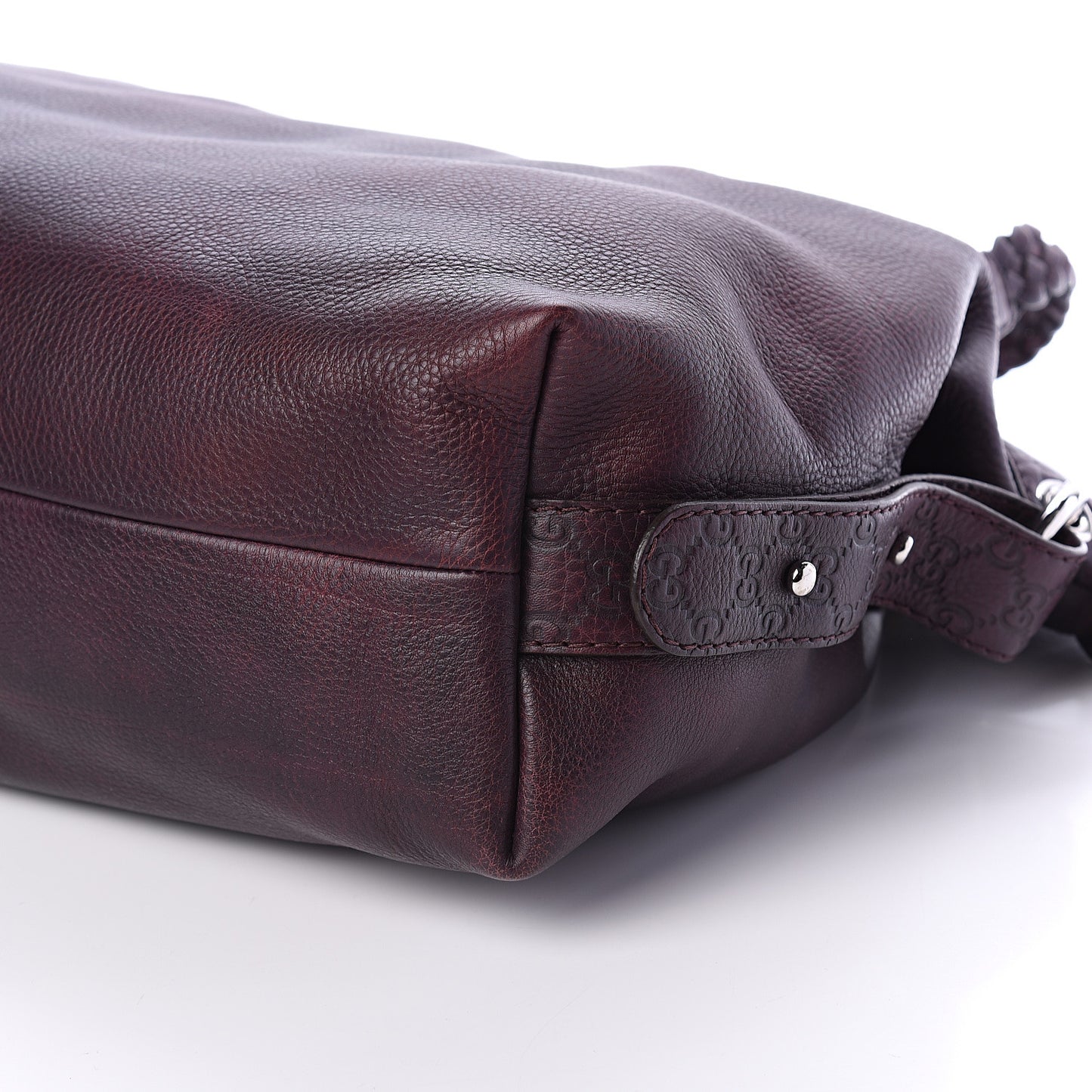 Calfskin Large Bamboo Bar Shoulder Bag Burgundy