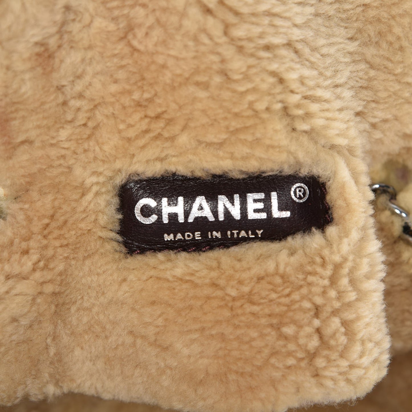 Shearling Quilted Medium Single Flap Brown