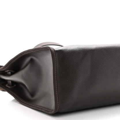 Hermes Toile H Berline Vache Hunter Herbag Zip PM 31 Cassis Ecru Black Rouge Sellier 8 of 9