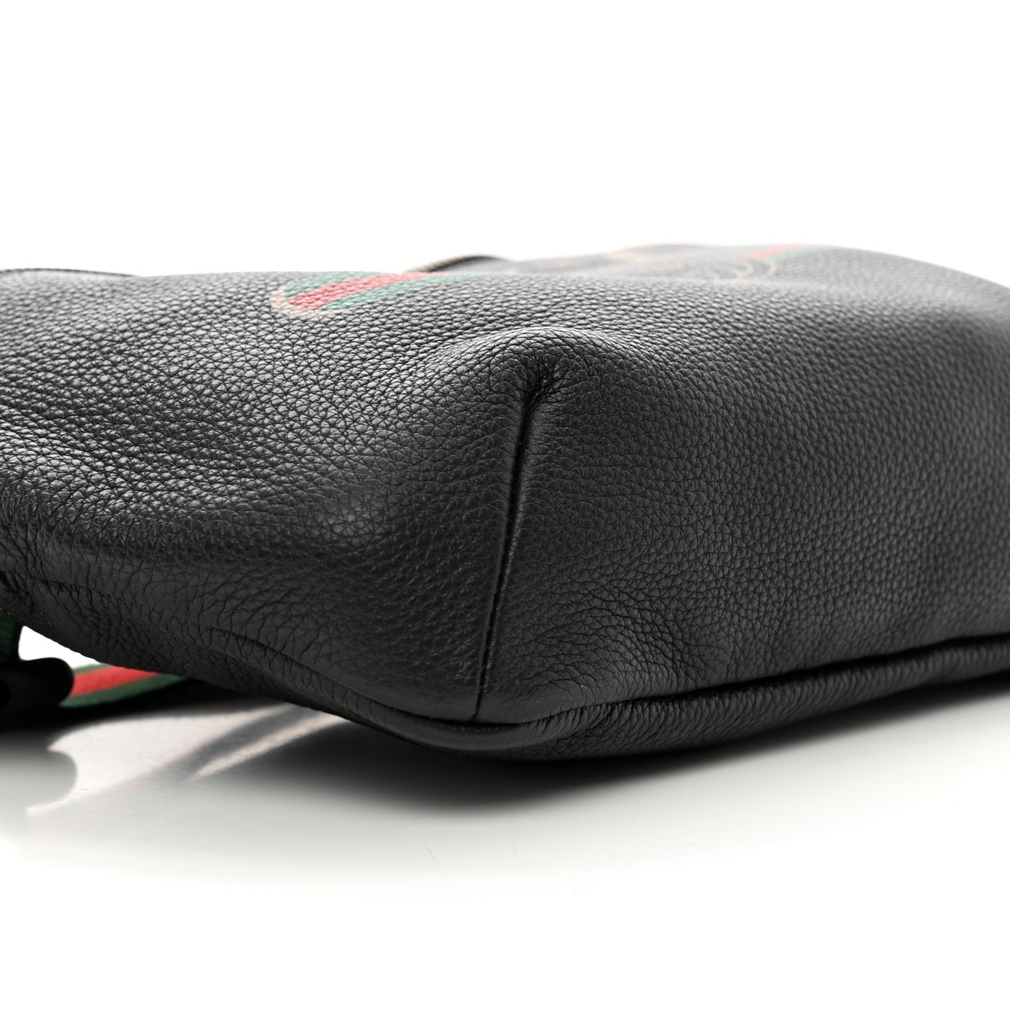 Grained Calfskin Logo Belt Bag Black
