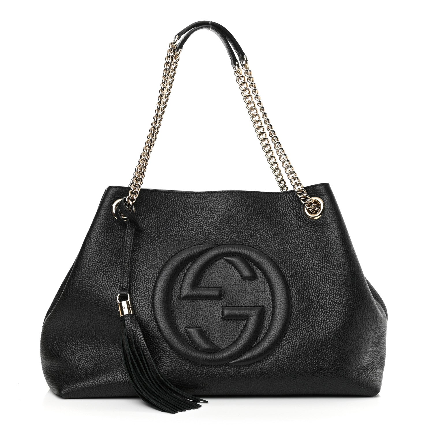 Gucci Pebbled Calfskin Medium Soho Chain Shoulder Bag Black 2 of 11