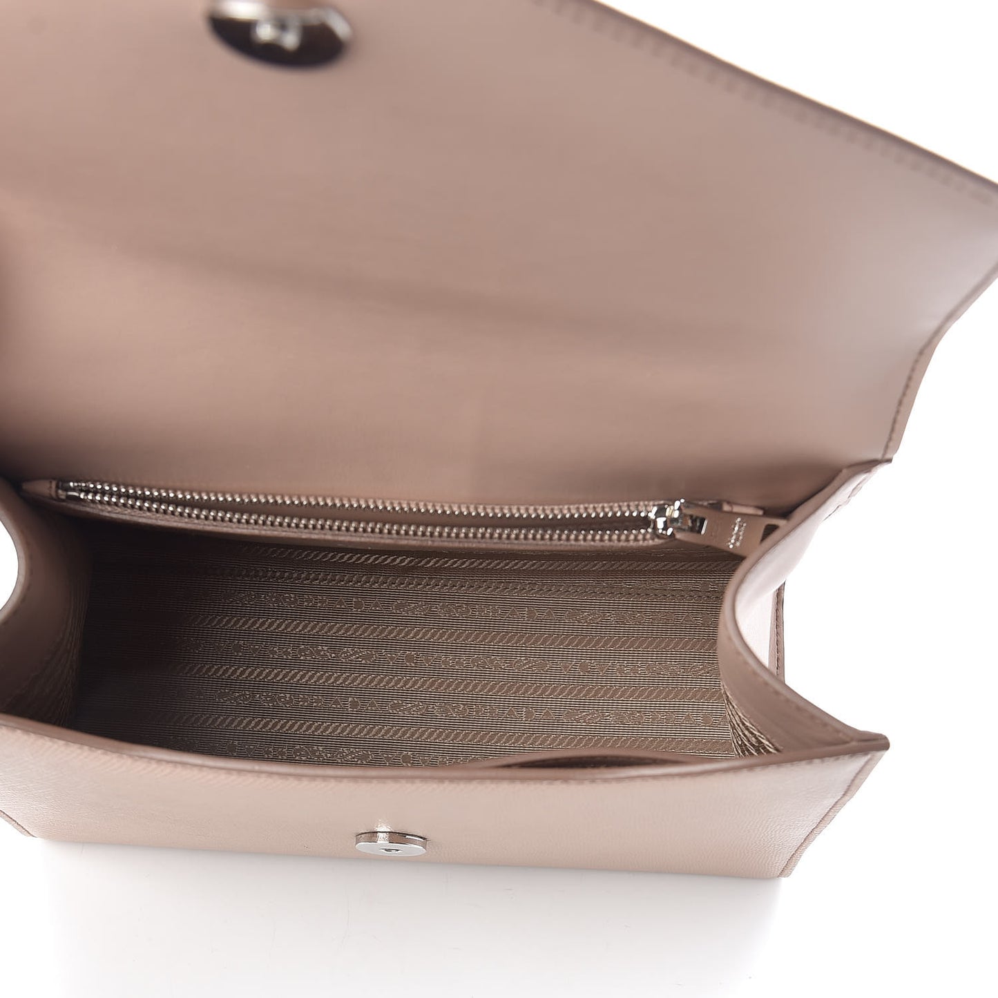 Saffiano Cuir Calfskin Monochrome Shoulder Bag Cipria Fuoco