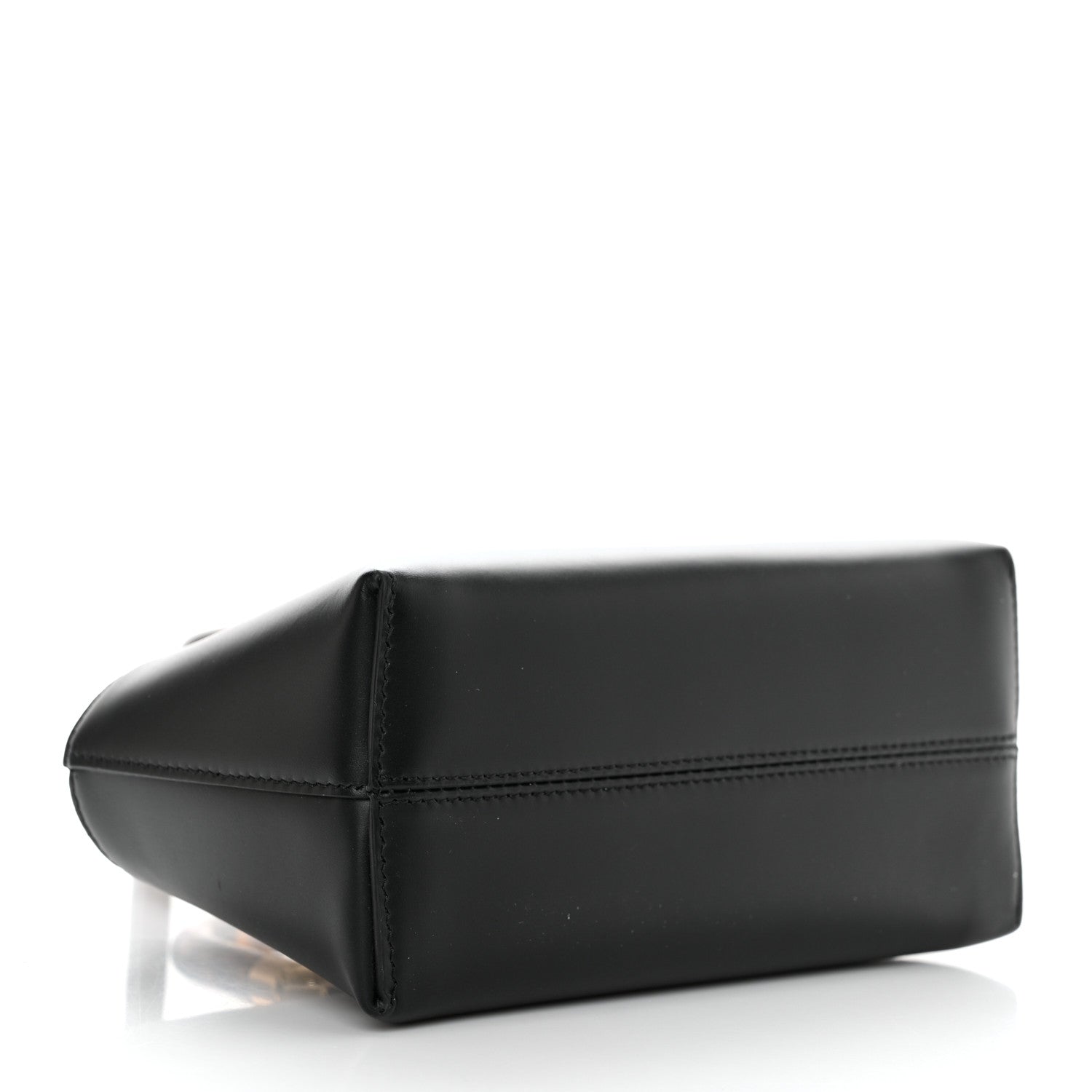 Fendi Vitello King Plexiglass Logo Embossed Mini By The Way Top Handle Boston Bag Black 4 of 10