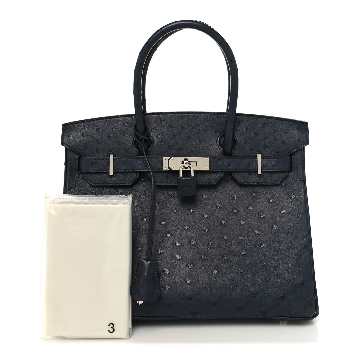 Ostrich Birkin 30 Bleu Indigo