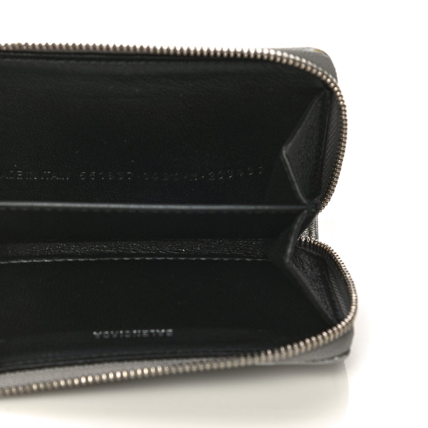 Metallic Calfskin Losange Monogram Everyday Zip Around Card Case Silver Black White