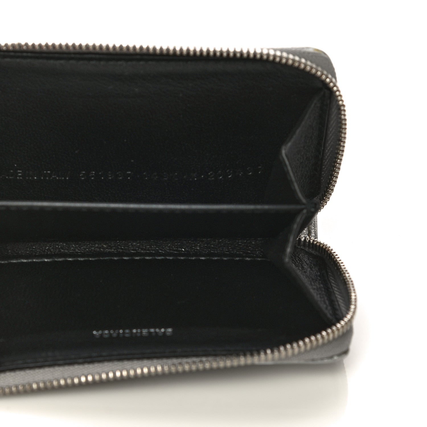 Balenciaga Metallic Calfskin Losange Monogram Everyday Zip Around Card Case Silver Black White 5 of 14
