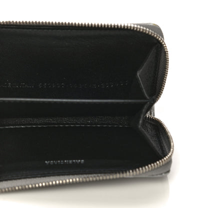 Balenciaga Metallic Calfskin Losange Monogram Everyday Zip Around Card Case Silver Black White 5 of 14