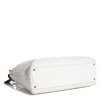 Chanel Caviar CC Wood Chain Hobo White 4 of 7