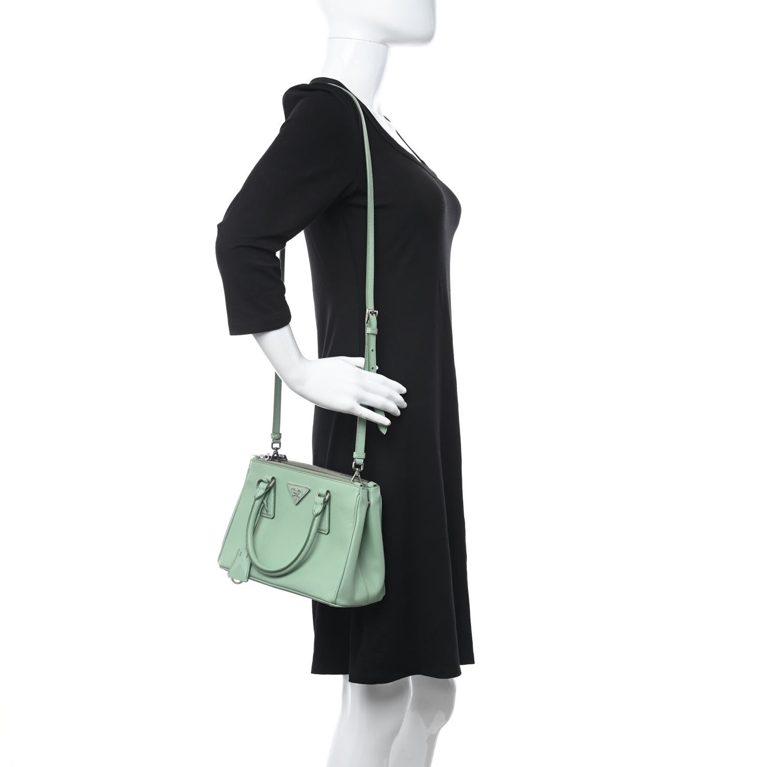 Prada Saffiano Lux Small Galleria Double Zip Tote Acquamarina 2 of 25
