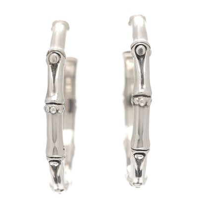 John Hardy Sterling Silver 41mm Bamboo Hoop Earrings 1 of 5