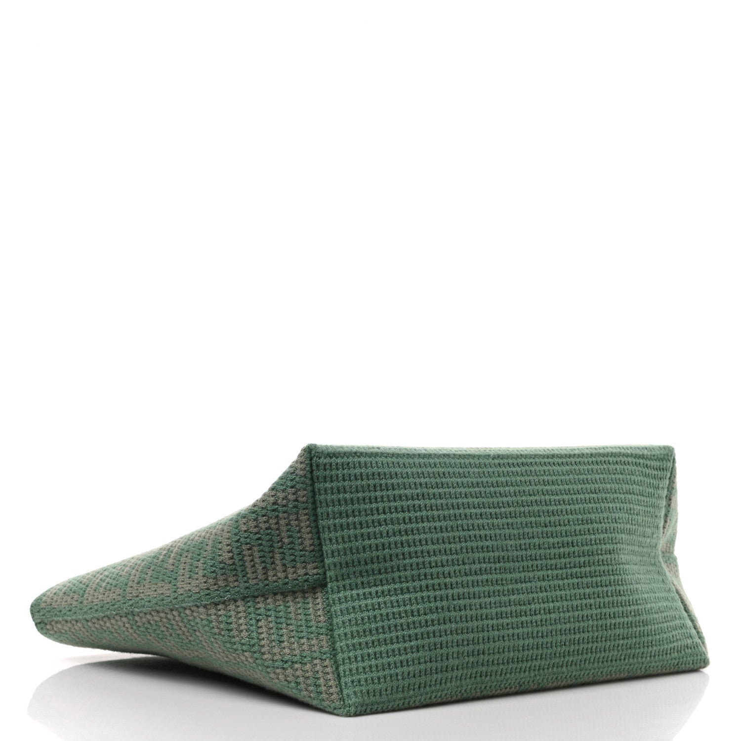 Fendi Cashmere Knit FF Large Shopper Tote Verde Islanda 4 of 9