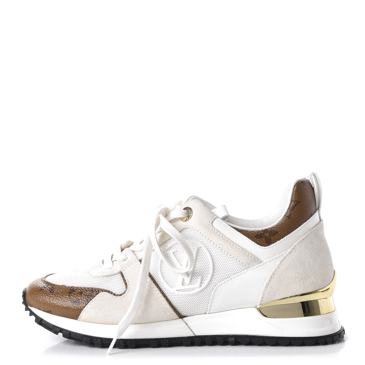 Suede Reverse Monogram Run Away Sneakers 35 White