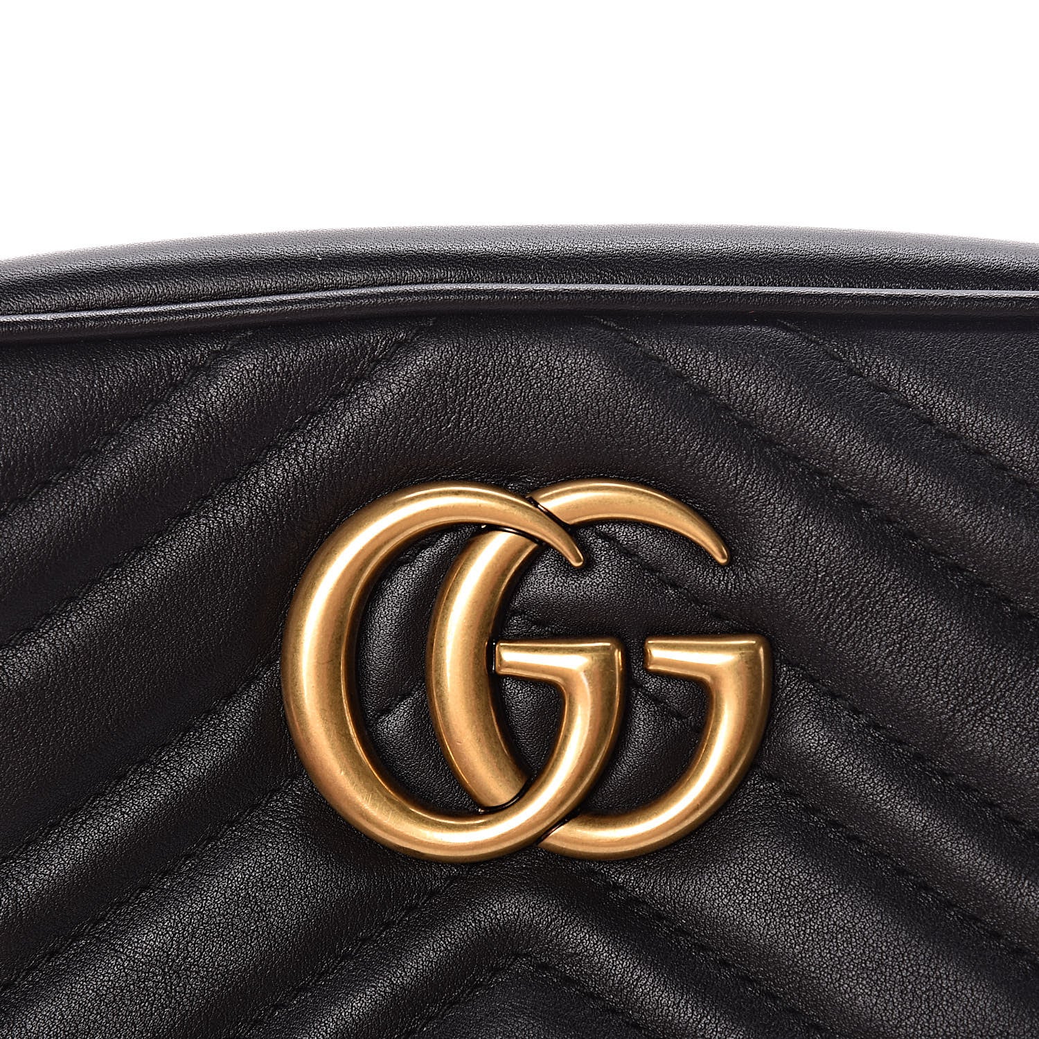 Gucci Calfskin Matelasse Small GG Marmont Chain Shoulder Bag Black 10 of 10