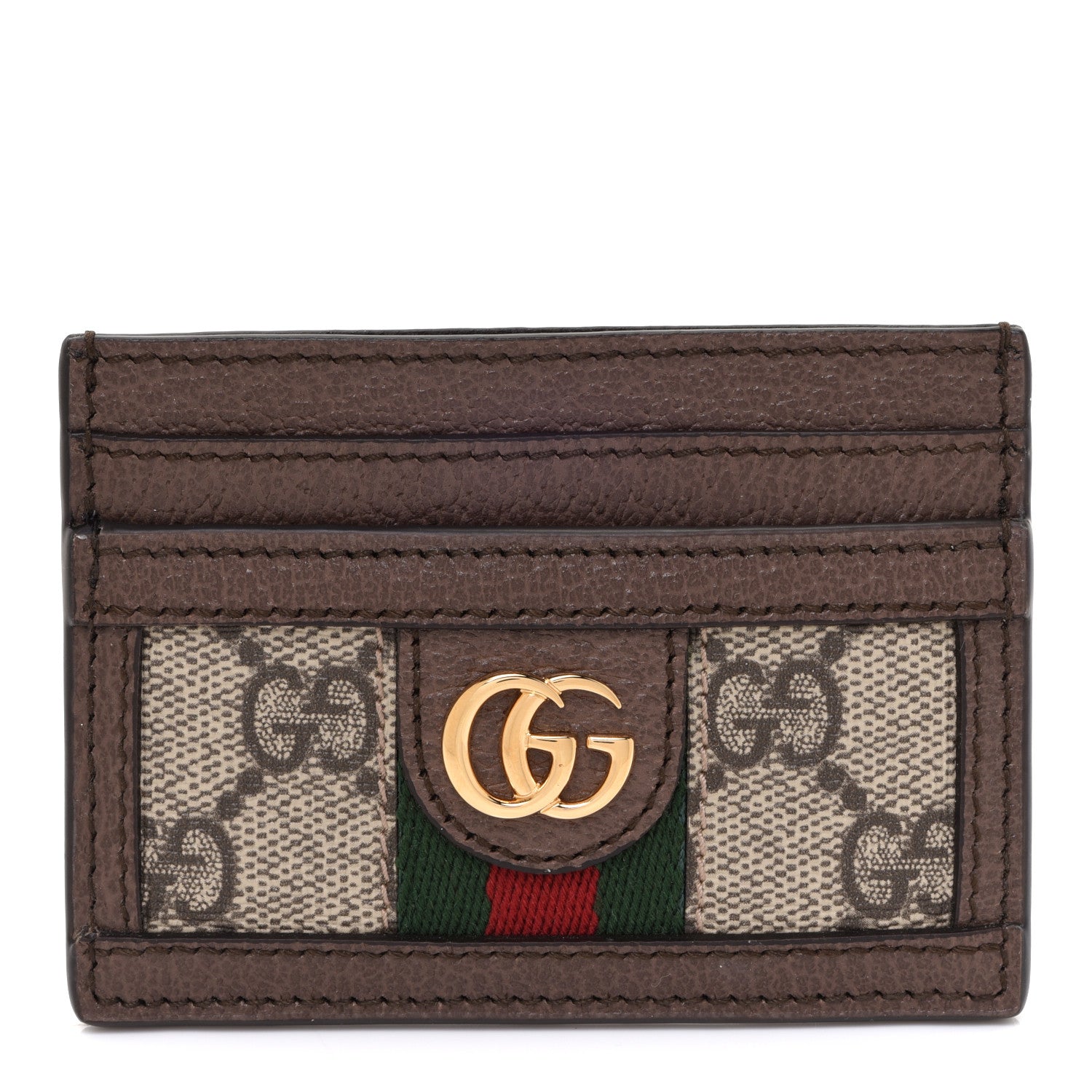Gucci GG Supreme Monogram Ophidia Card Holder Brown 1 of 7