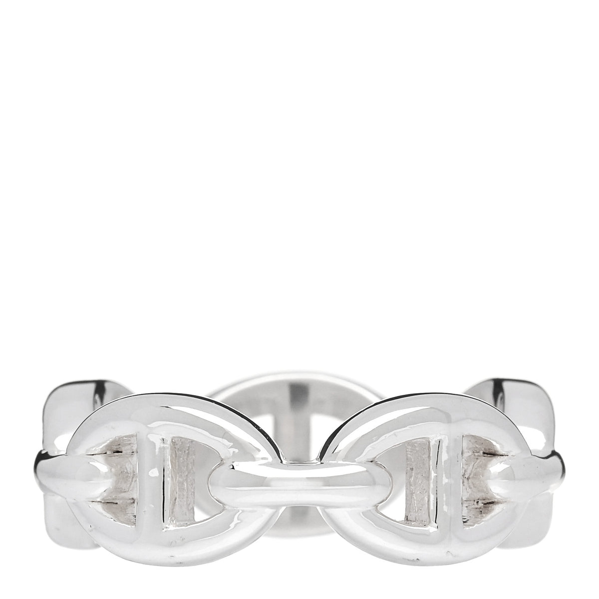 Hermes Sterling Silver PM Chaine d'Ancre Enchainee Band Ring 52 6 3 of 4