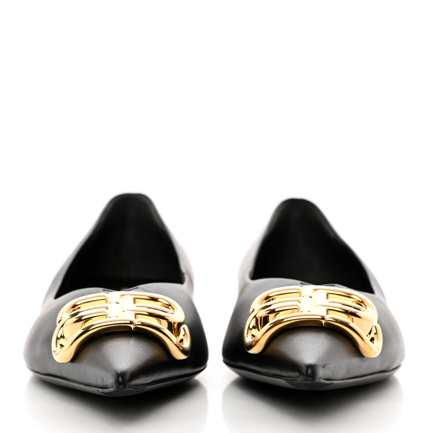 Nappa BB Knife Pointy Toe Ballerina Flats 40 Black