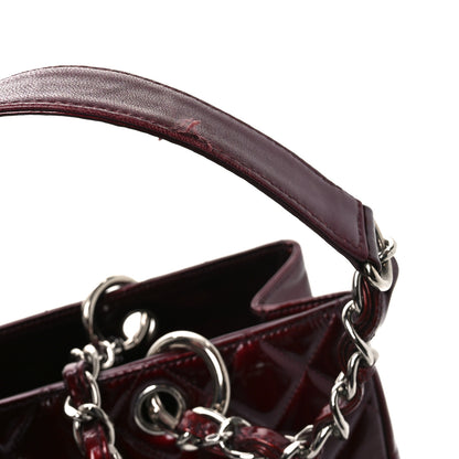 Chanel Patent Quilted Grand Shopping Tote GST Dark Bordeaux 11 of 11