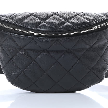 Chanel Grained Calfskin Quilted Waist Belt Bag Black 9 of 14