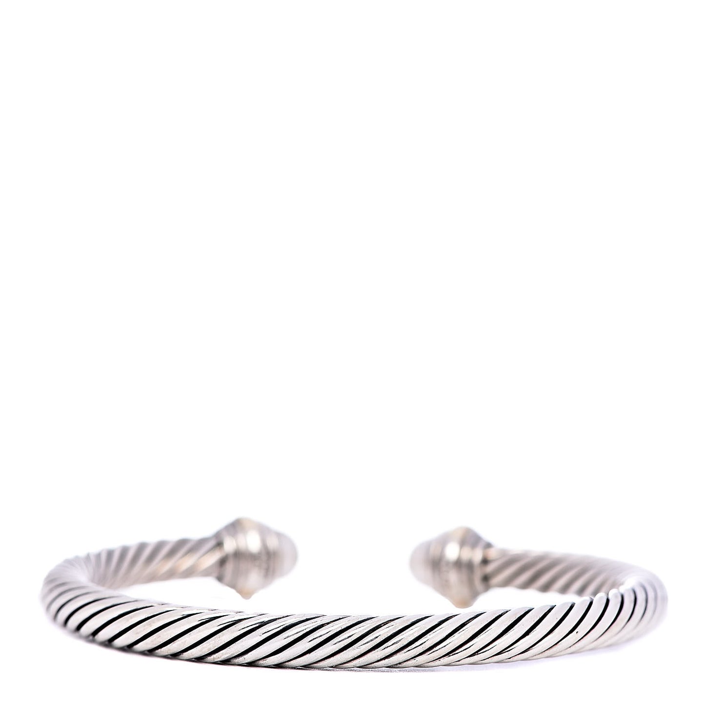 Sterling Silver 14K Yellow Gold Pearl 5mm Cable Classics Bracelet