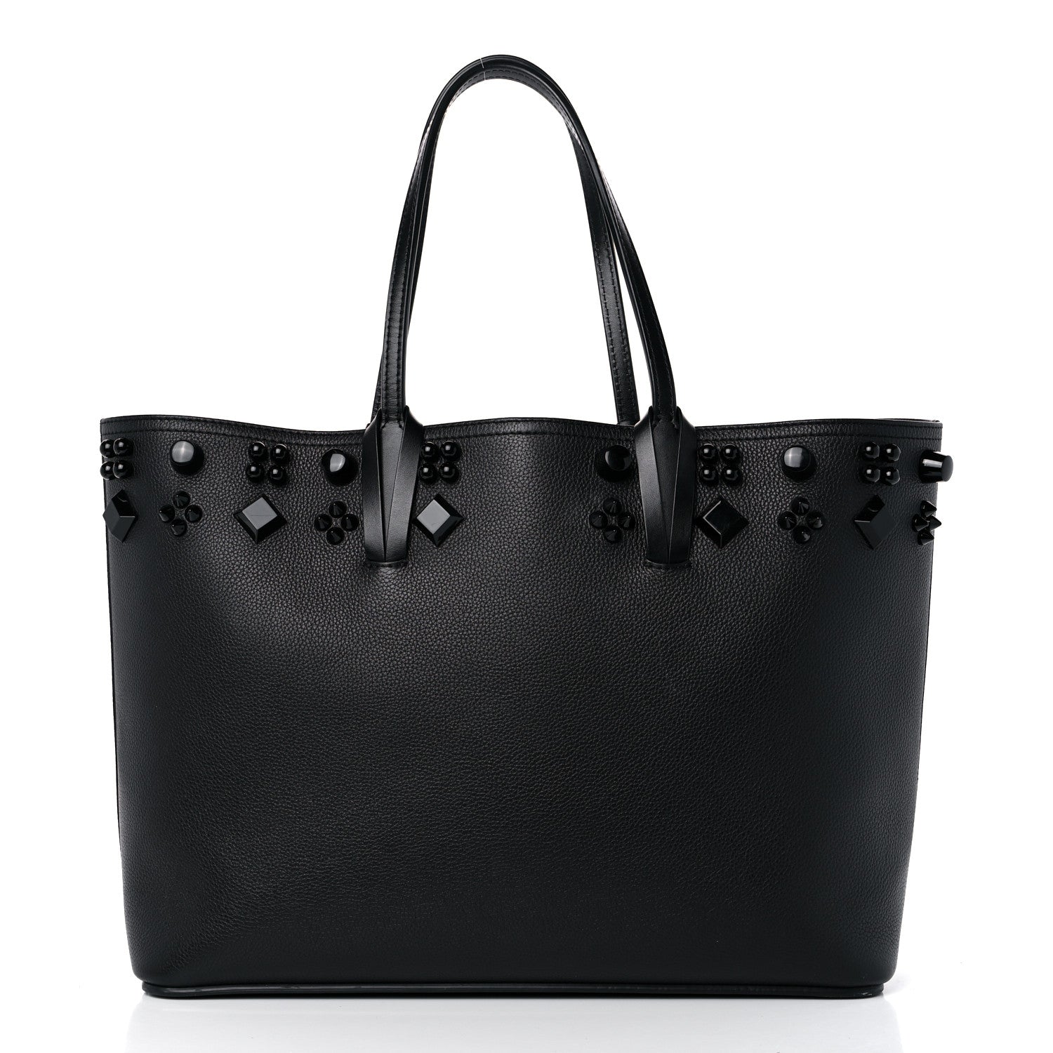 Christian Louboutin Calfskin Empire Spike Studded East West Cabata Tote Black 3 of 15