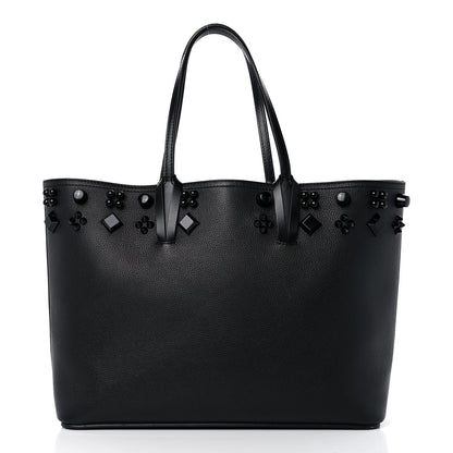 Christian Louboutin Calfskin Empire Spike Studded East West Cabata Tote Black 3 of 15