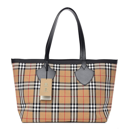 Burberry Vintage Check Medium The Giant Reversible Tote Antique Yellow Bright Red 1 of 12