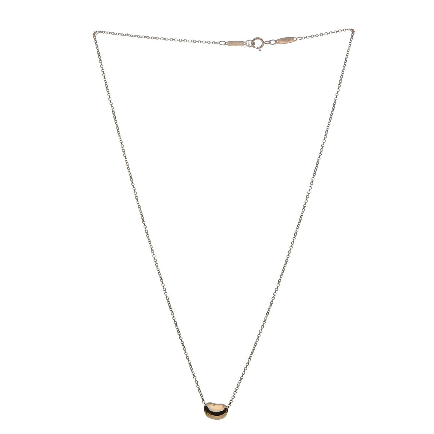 18K Yellow Gold 9mm Elsa Peretti Bean Pendant Necklace
