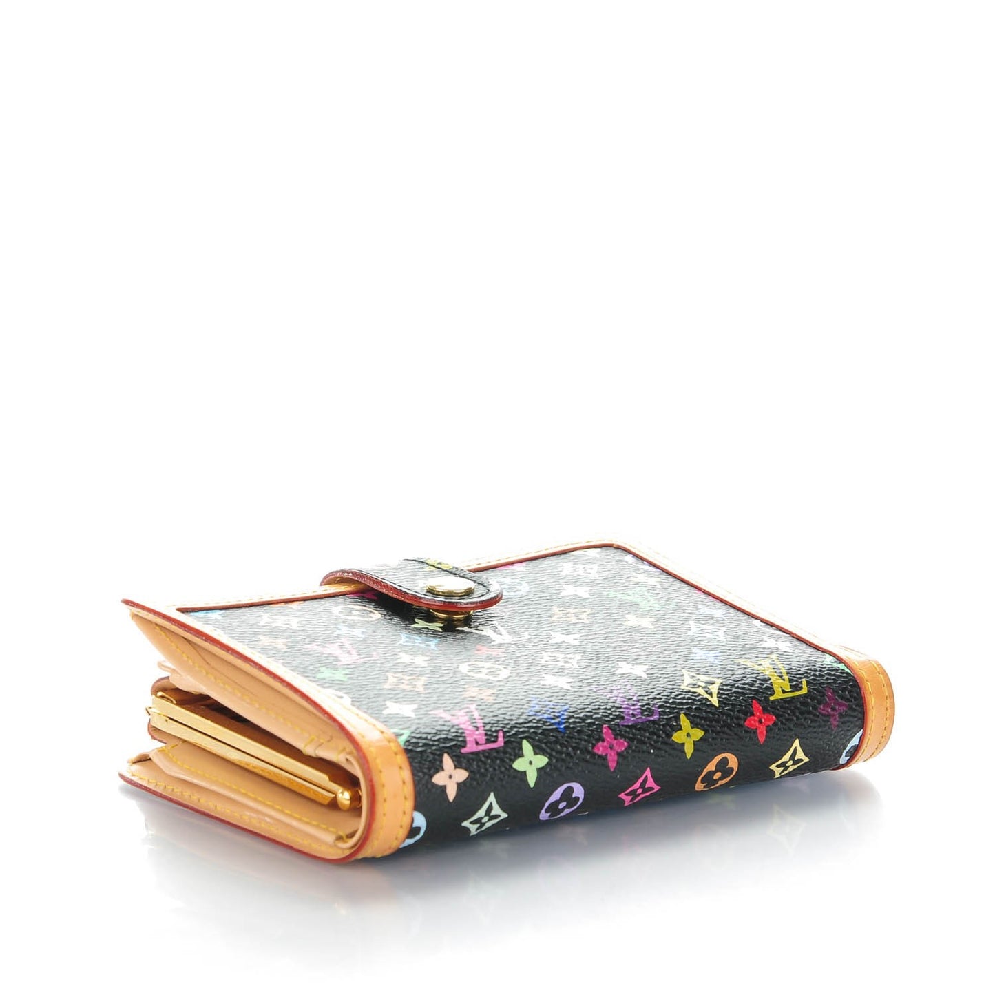 Monogram Multicolor French Purse Wallet Black