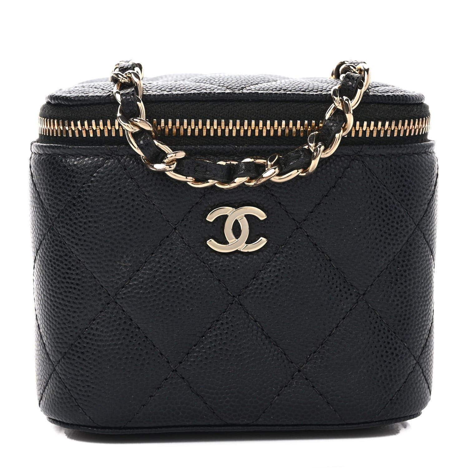 Chanel Caviar Quilted Mini Vanity Case With Chain Black 1 of 9