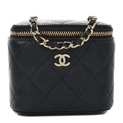 Chanel Caviar Quilted Mini Vanity Case With Chain Black 1 of 9