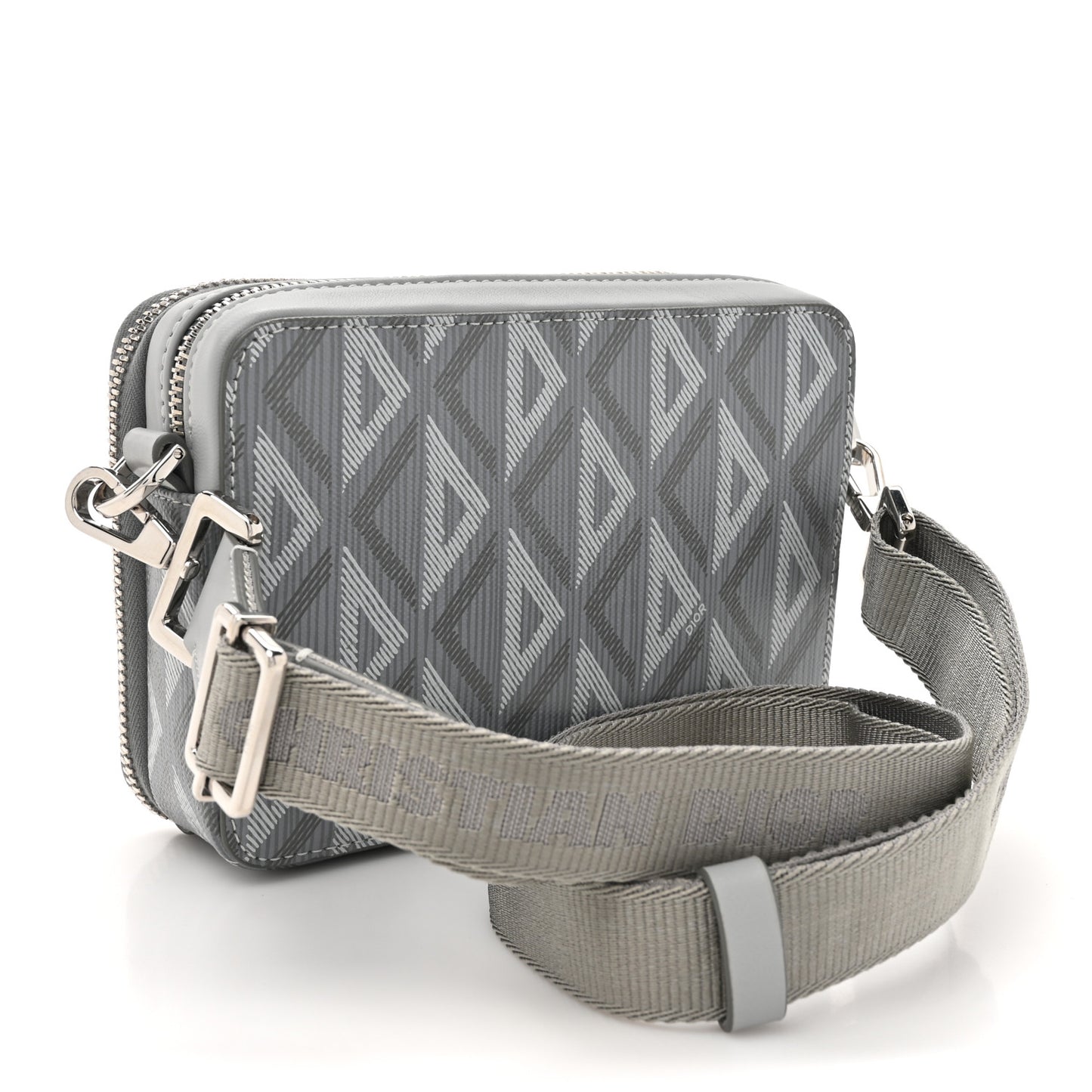 Coated Canvas CD Diamond Messenger Pouch Grey