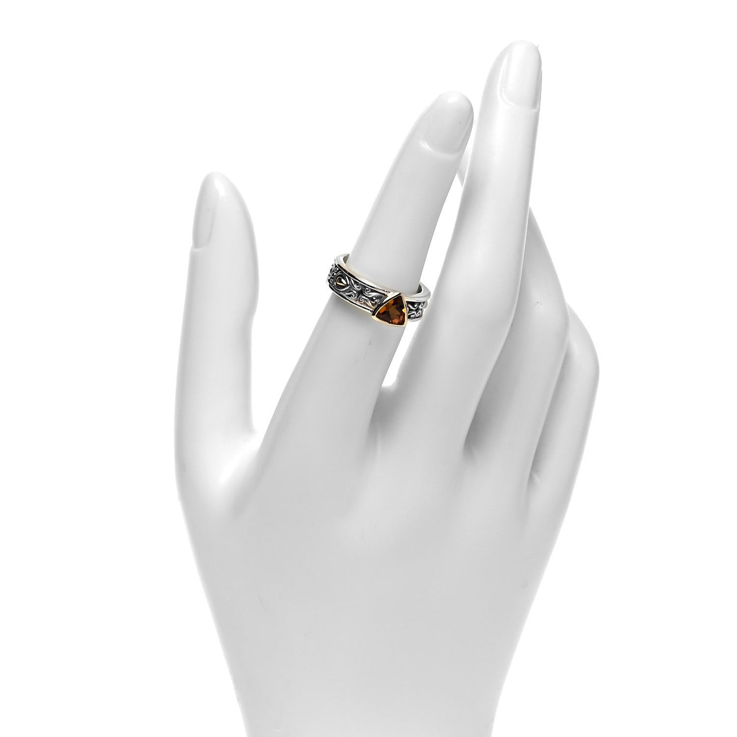 Sterling Silver 18K Yellow Gold Citrine Jaisalmer Ring 53 6.25