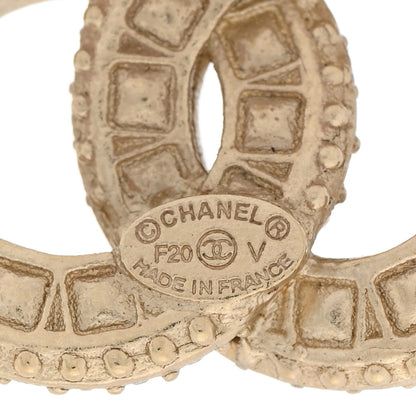 Chanel Crystal Timeless CC Earrings Light Gold 4 of 5