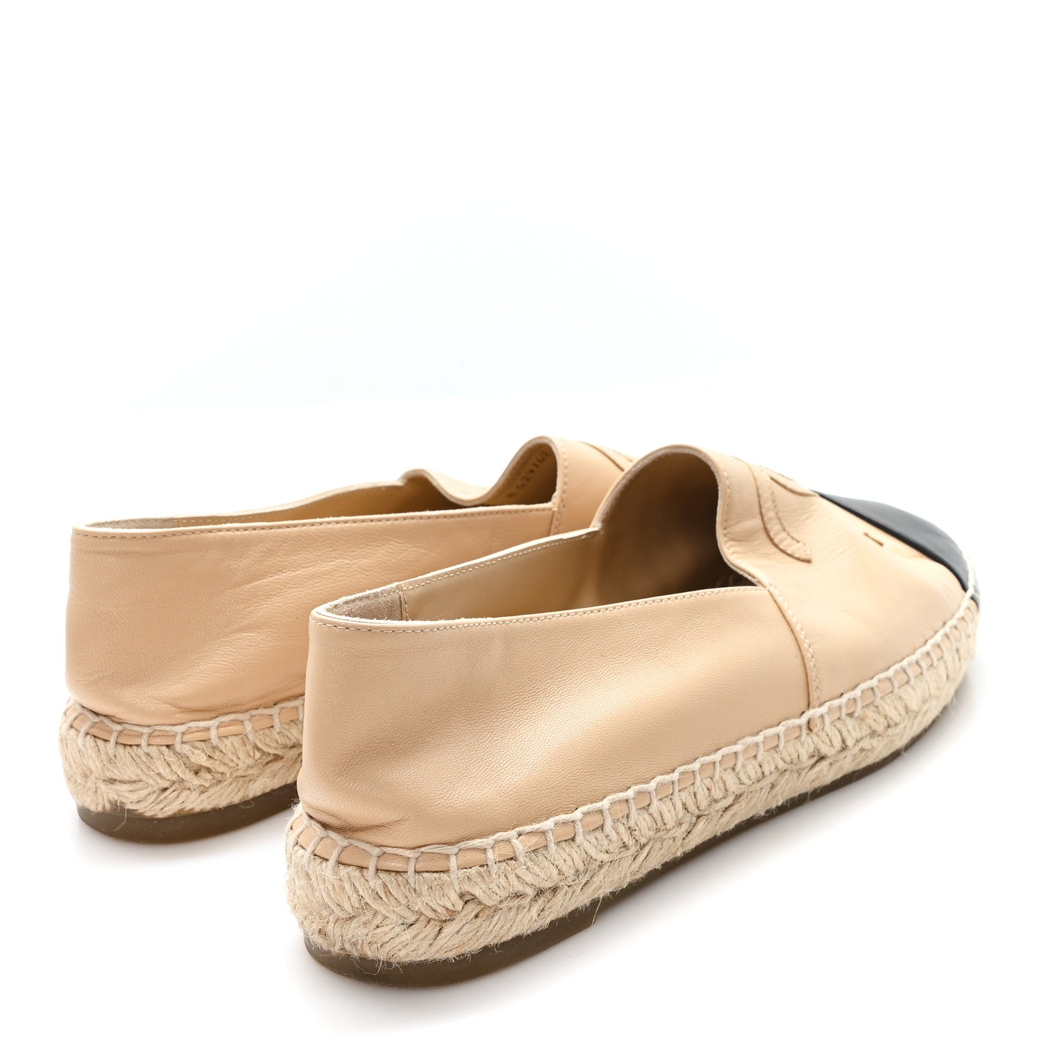 Chanel Lambskin CC Espadrilles 39 Beige Black 5 of 9