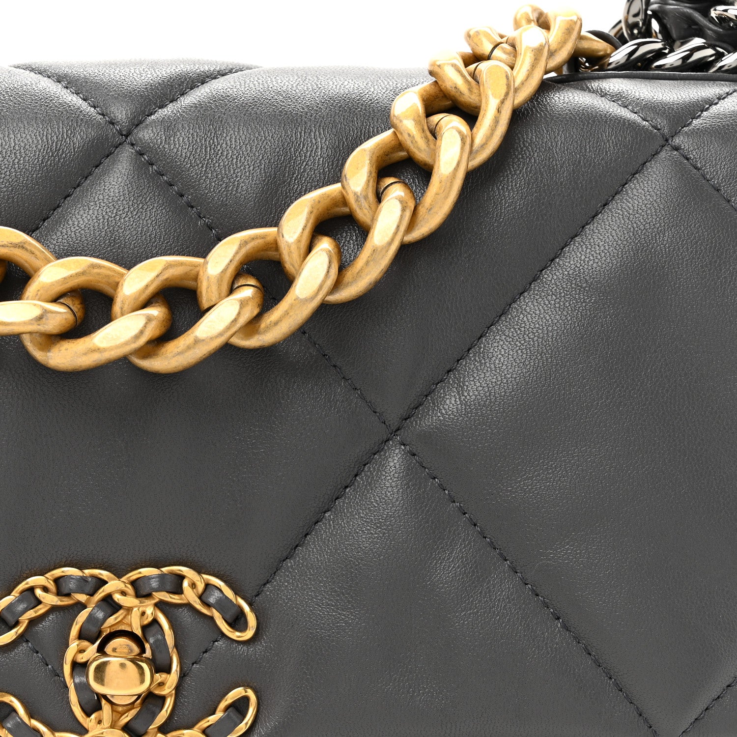 Chanel Quilted Large Chanel 19 Flap Dark Grey 8 of 10