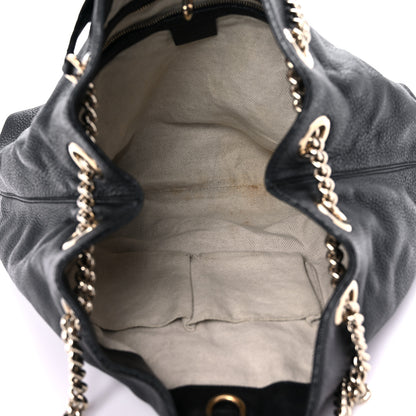 Gucci Pebbled Calfskin Medium Soho Chain Shoulder Bag Black 5 of 24