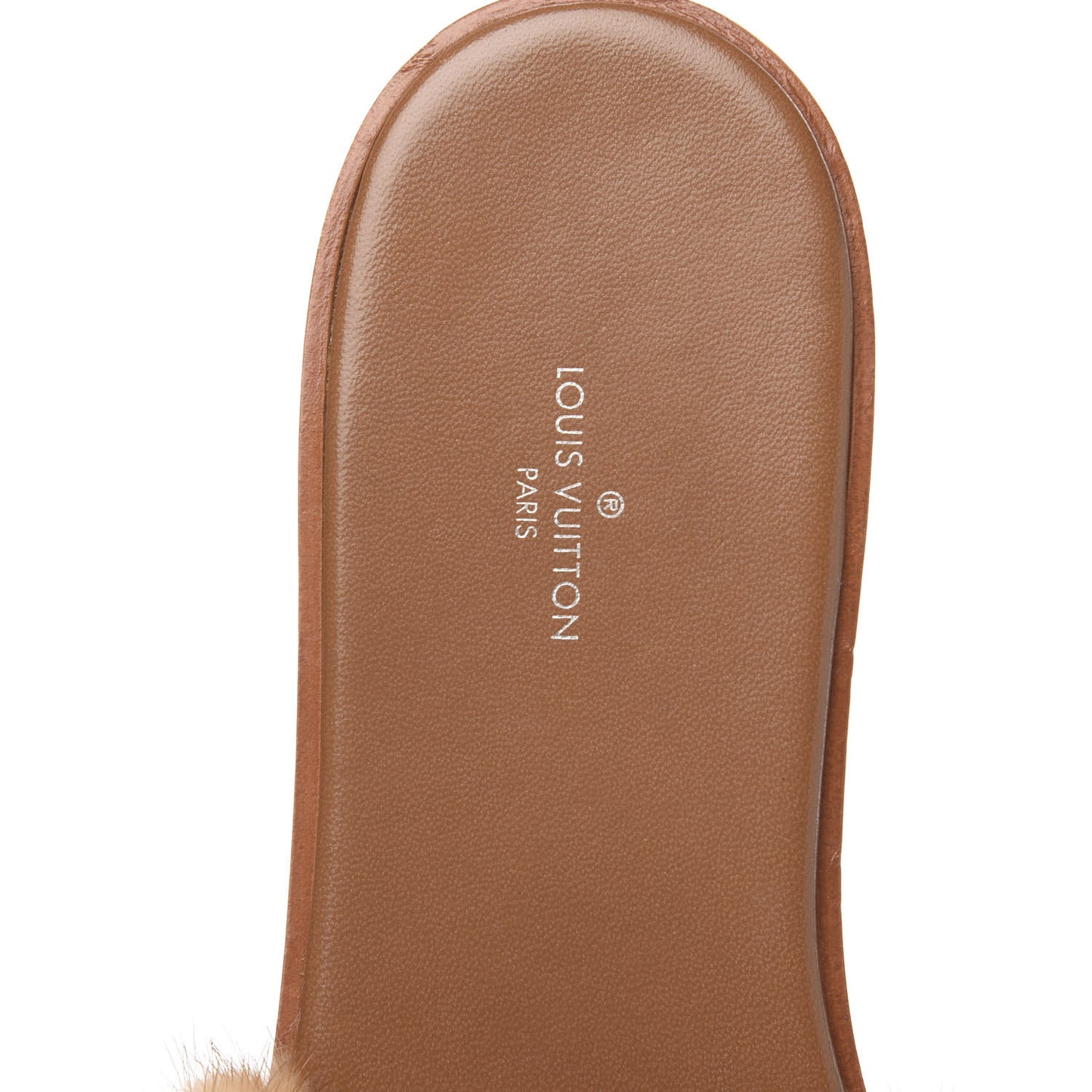 Mink Fur Lock It Flat Mule 40 Beige