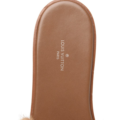 Louis Vuitton Mink Fur Lock It Flat Mule 40 Beige 4 of 7